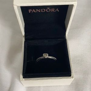 Pandora Silver Heart Ring With Box! - Size 7.5